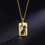 Collier couple chaton lune 1