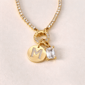 Collier couple femme initiale