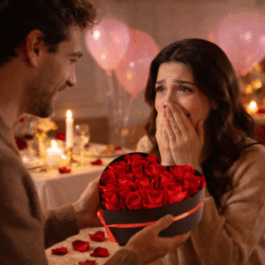 Rose éternelle boite coeur