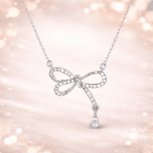 Collier couple noeud brillant pour femme