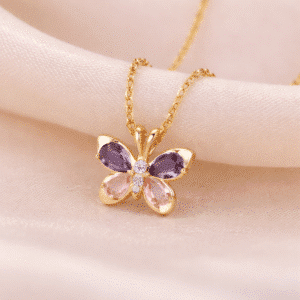 Collier couple papillon femme