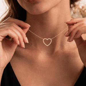 Collier couple coeur minimaliste femme