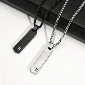 Collier couple barre initiales