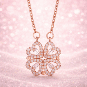 Collier romantique femme trèfle porte-bonheur