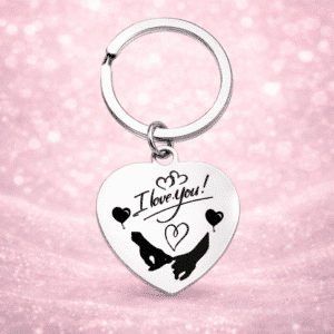 Porte-clés couple I love you coeur