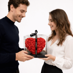 Coeur en rose éternelle st valentin