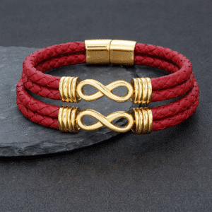 Bracelet couple signe infini cuir