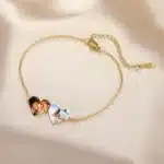 Bracelets couple personnalisés avec photo et coeur 4