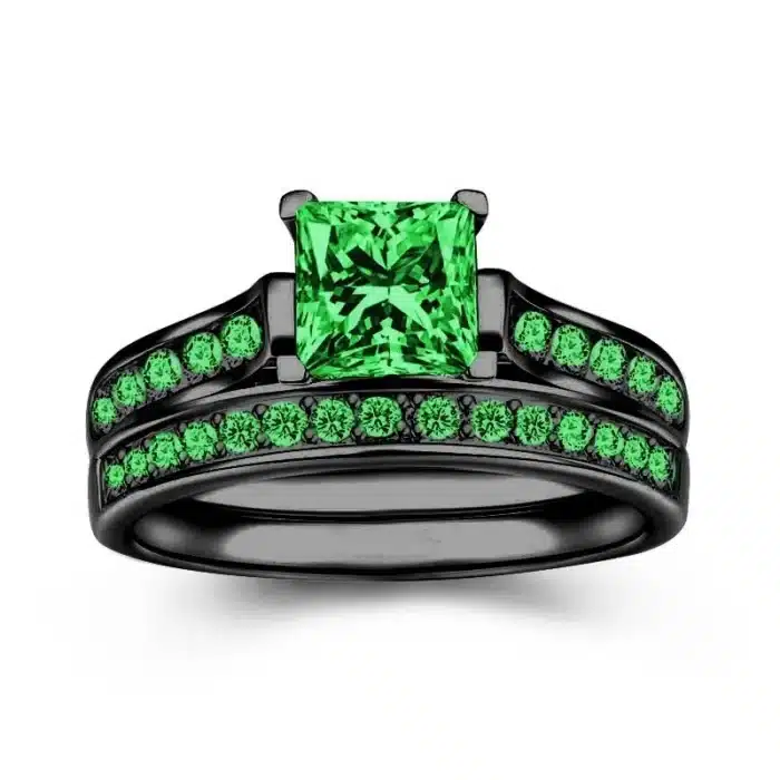 Bague claddagh couple verte 2