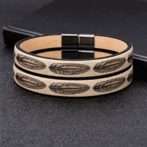 Bracelet couple plumes