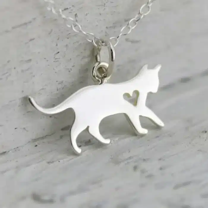 Collier couple chaton coeur femme 4