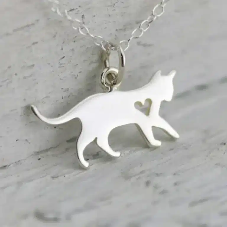 Collier couple chaton coeur femme 4