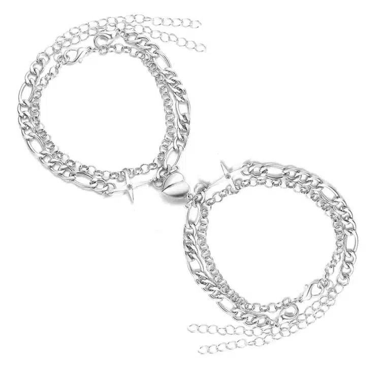 Bracelet couple aimanté coeur épais 2
