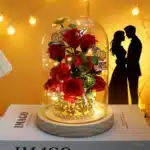 Rose éternelle cloche avec papillons 2