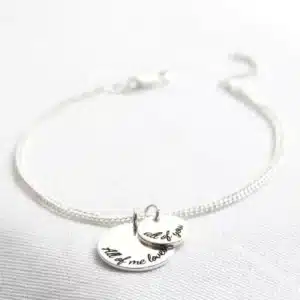Bracelet couple personnalisé double cercle pour femme 4