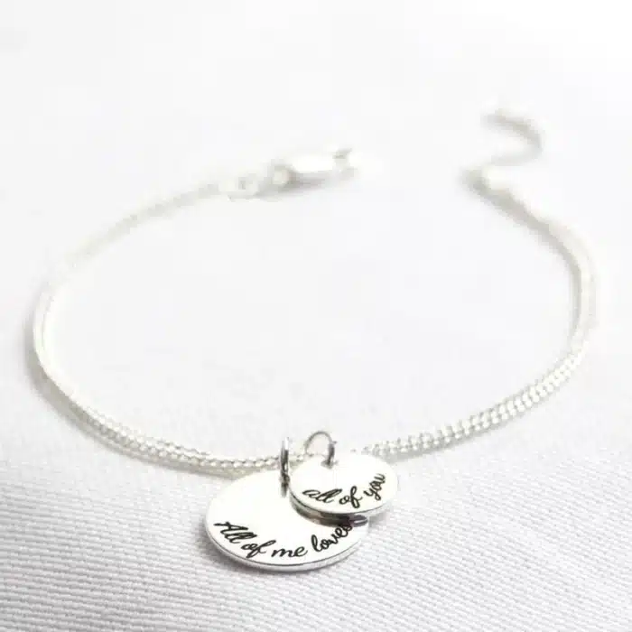 Bracelet couple personnalisé double cercle pour femme 4