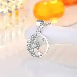 Collier femme lune étoiles 1