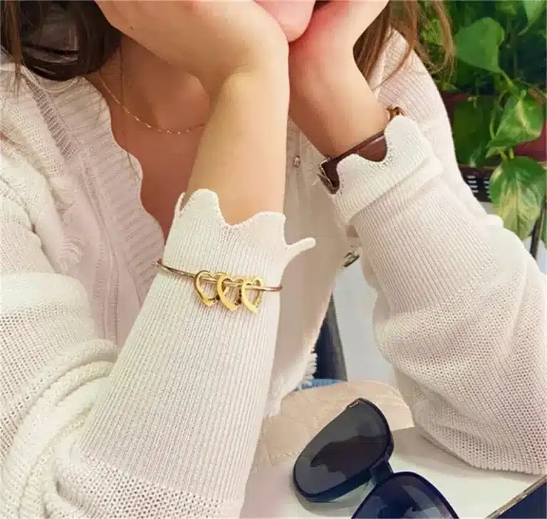 Bracelet jonc coeur personnalisé pour femme 2