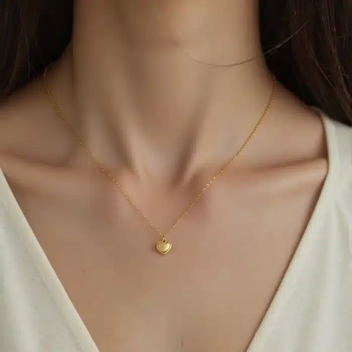 Collier coeur mini ras de cou pour femme 5