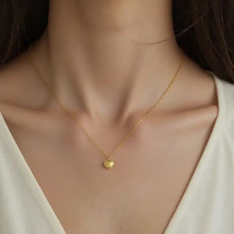 Collier coeur mini ras de cou pour femme 5
