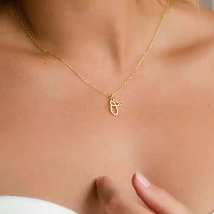 Collier amour éternel discret femme initiale 3