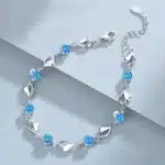 Bracelet couple coeur argent pour femme 2