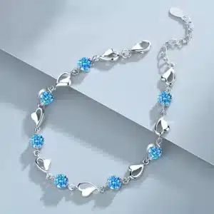Bracelet couple coeur argent pour femme 2