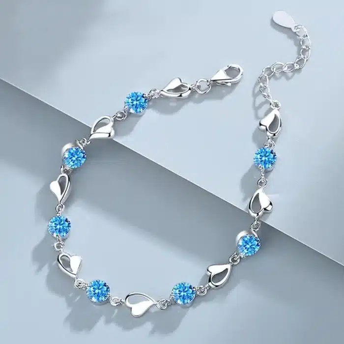 Bracelet couple coeur argent pour femme 2