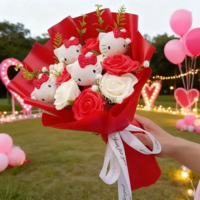 Bouquet rose éternelle Hello Kitty 2