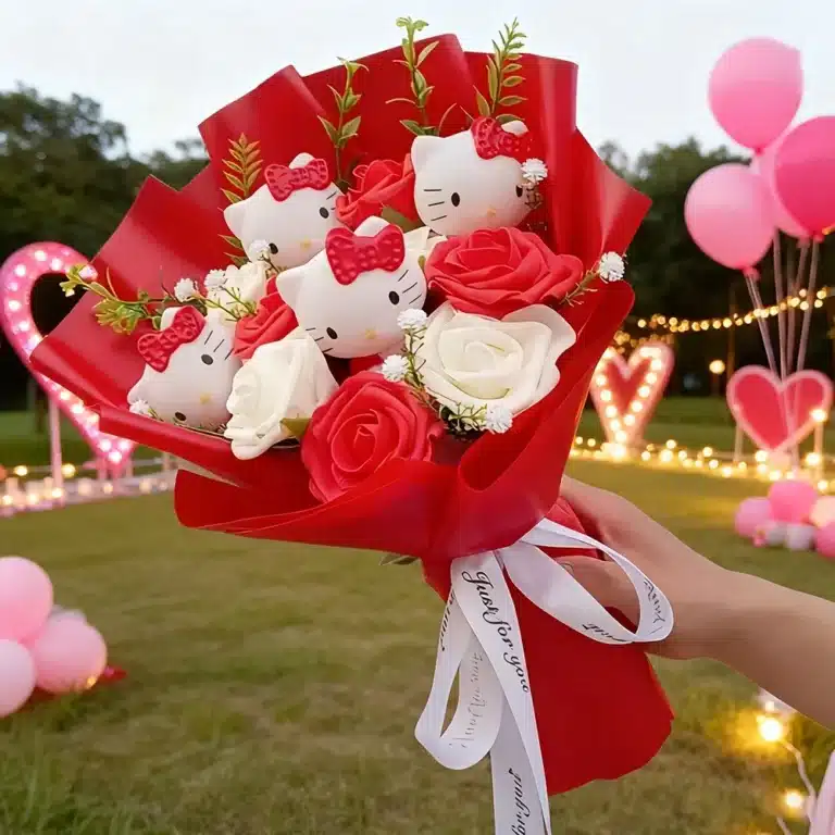 Bouquet rose éternelle Hello Kitty 2