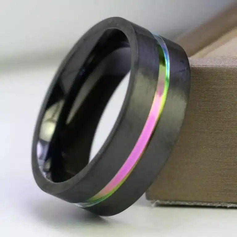 Bague de promesse violette pour couple 3