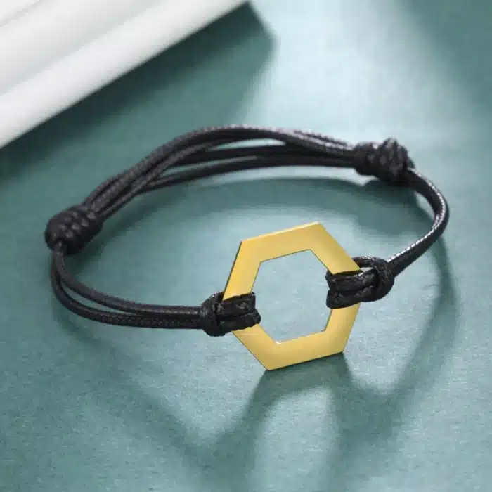 Bracelet couple personnalisé géométrique 2