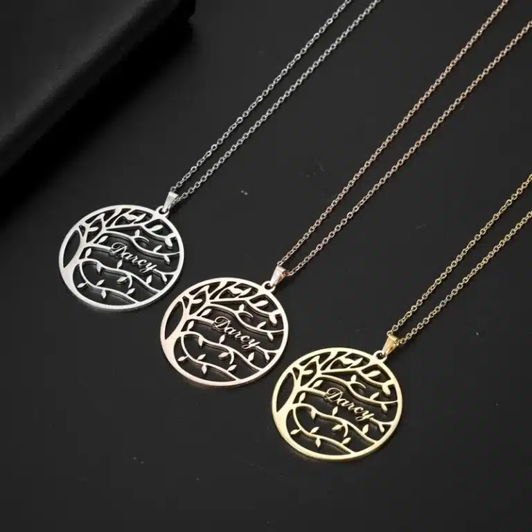 Collier couple personnalisé arbre de vie femme 3