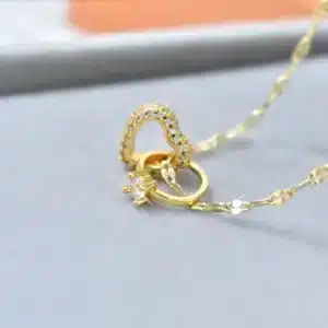 Collier couple femme coeur bague 5