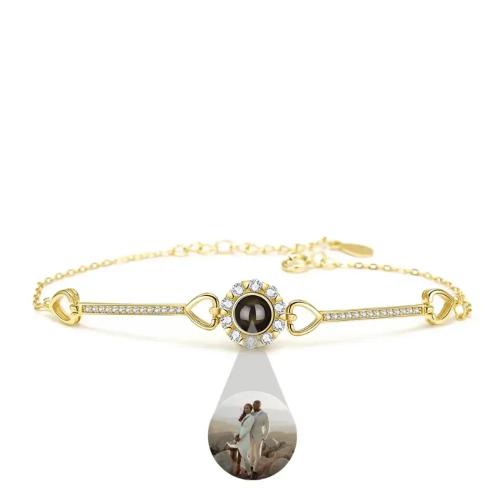 Bracelet couple photo projection femme brillant 3