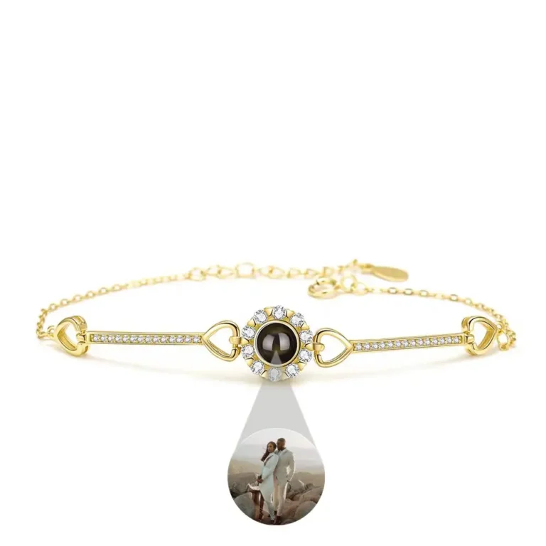 Bracelet couple photo projection femme brillant 3