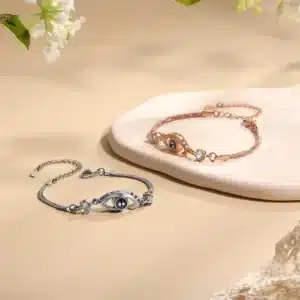 Bracelet couple photo projection pour femme mauvais oeil 2