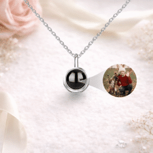 Collier couple homme photo projection rond