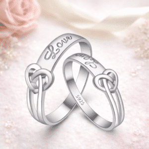 Bagues de promesse coeurs emmêlés love