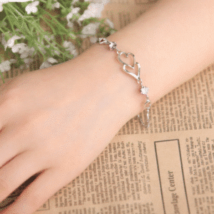 Bracelet couple double coeur pour femme