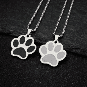 Duo collier couple patte d'animaux