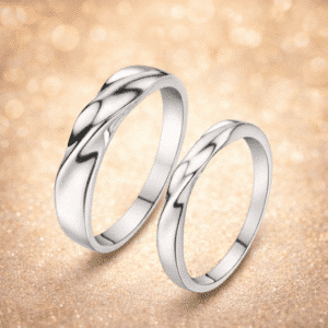 Duo bagues amour acier torsadé