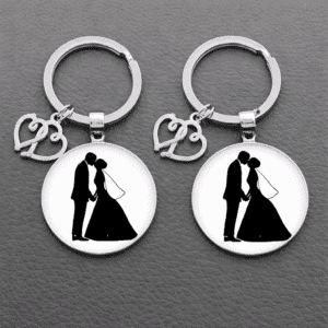 Porte-clés couple robe de mariée
