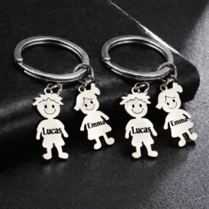 Porte-clés couple mixte personnalisé gravé