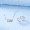 Parure collier bague infini coeur pour femme