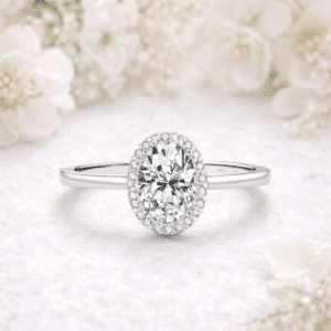 Bague de promesse ovale pour femme