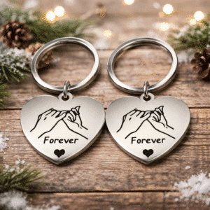 Porte-clés couple coeur forever