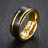 Bague de promesse noire personnalisable homme