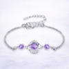 Bracelet couple femme fleur violette