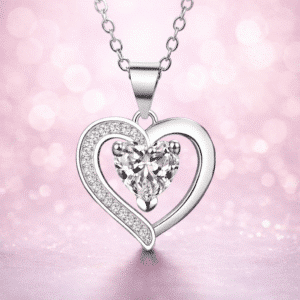 Collier femme Saint-Valentin coeur brillant